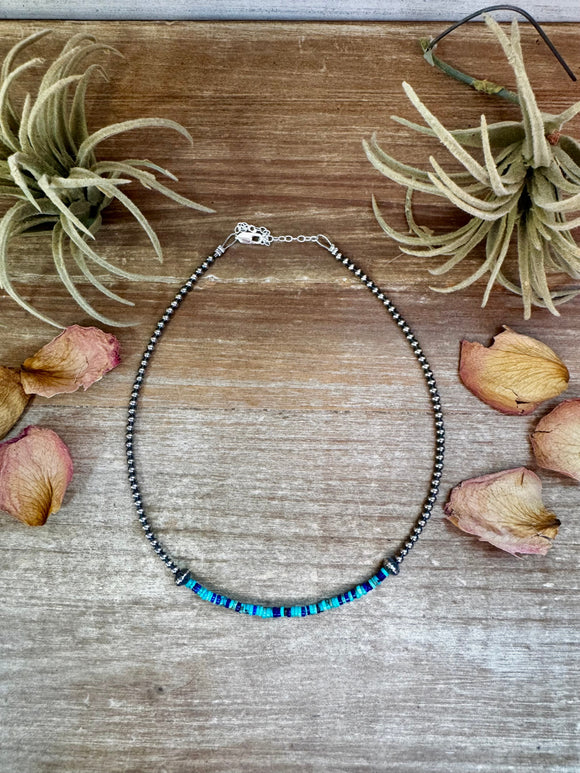 Lapis & Turquoise Heishi Choker – 14