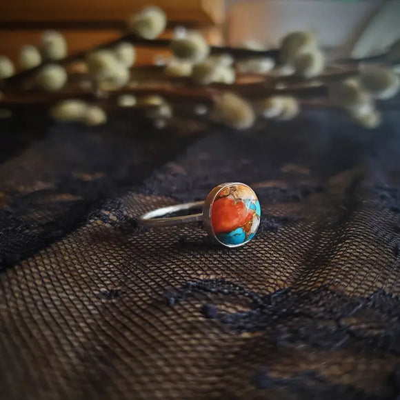 Spiny Oyster Turquoise Spur ring